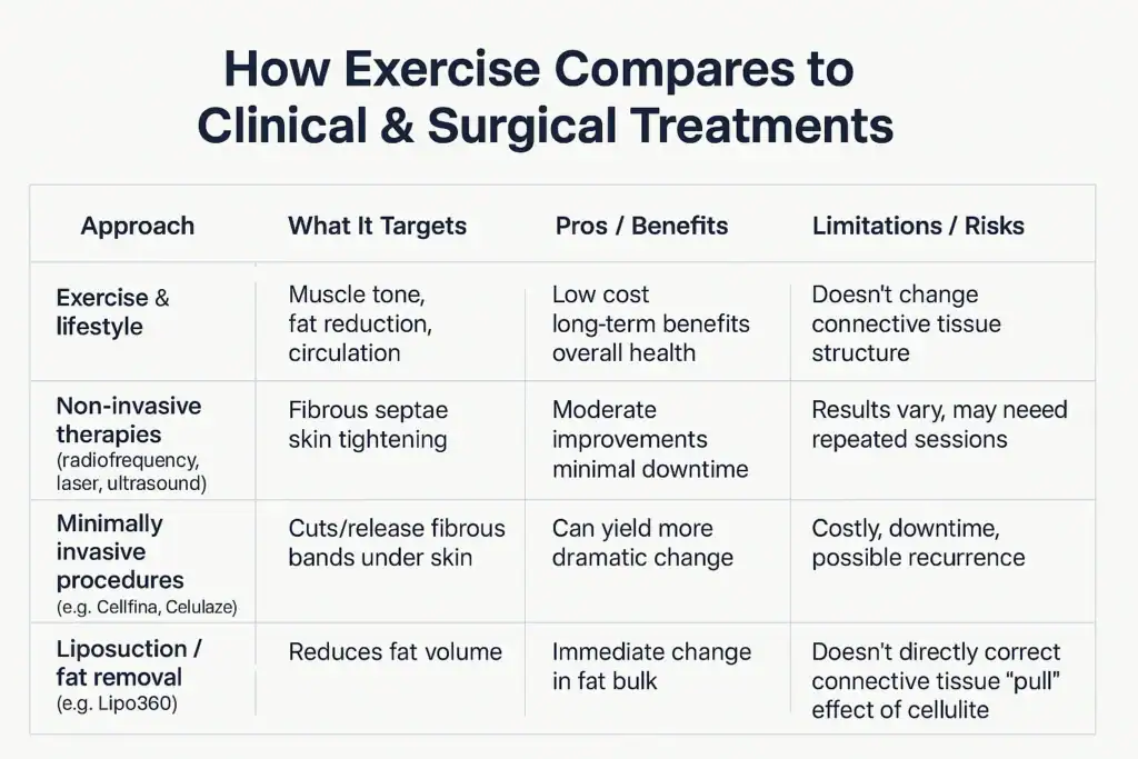 Sculpting Your Bum: Can Toning Exercises Really Reduce Cellulite? 2 How exercise compares to treatments from Lipo 360 Buxton