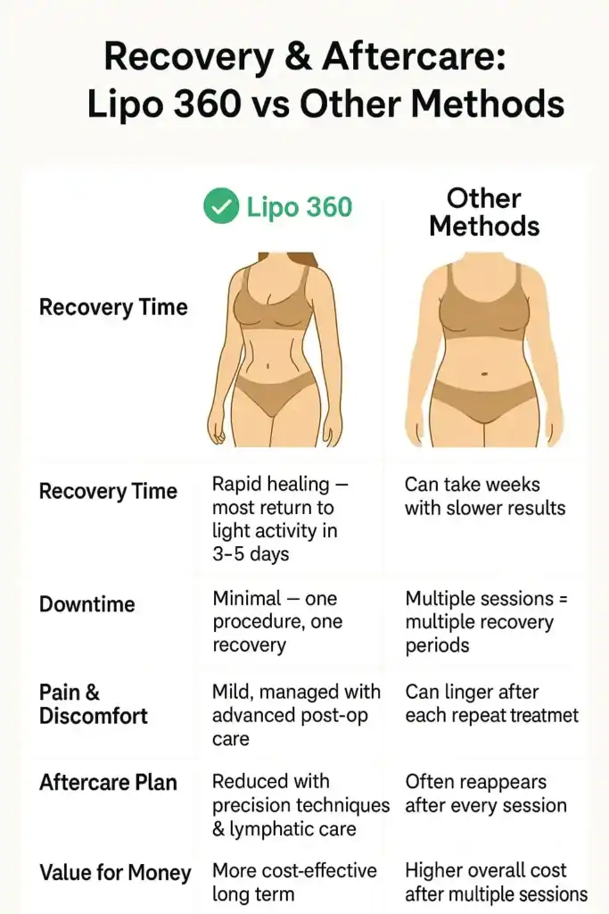 Recovery and Aftercare for Fat-Dissolving Surgery 2 Table to show fat dissolving injection aftercare Buxton