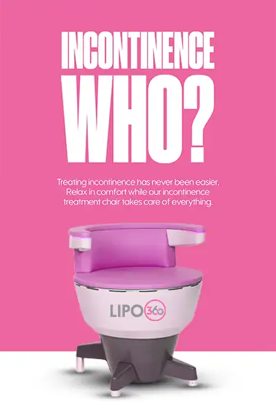LIPO360 EMS Chair Can Help with Urinary Incontinence 2 Image of a urinary incontinence treatment seat Buxton